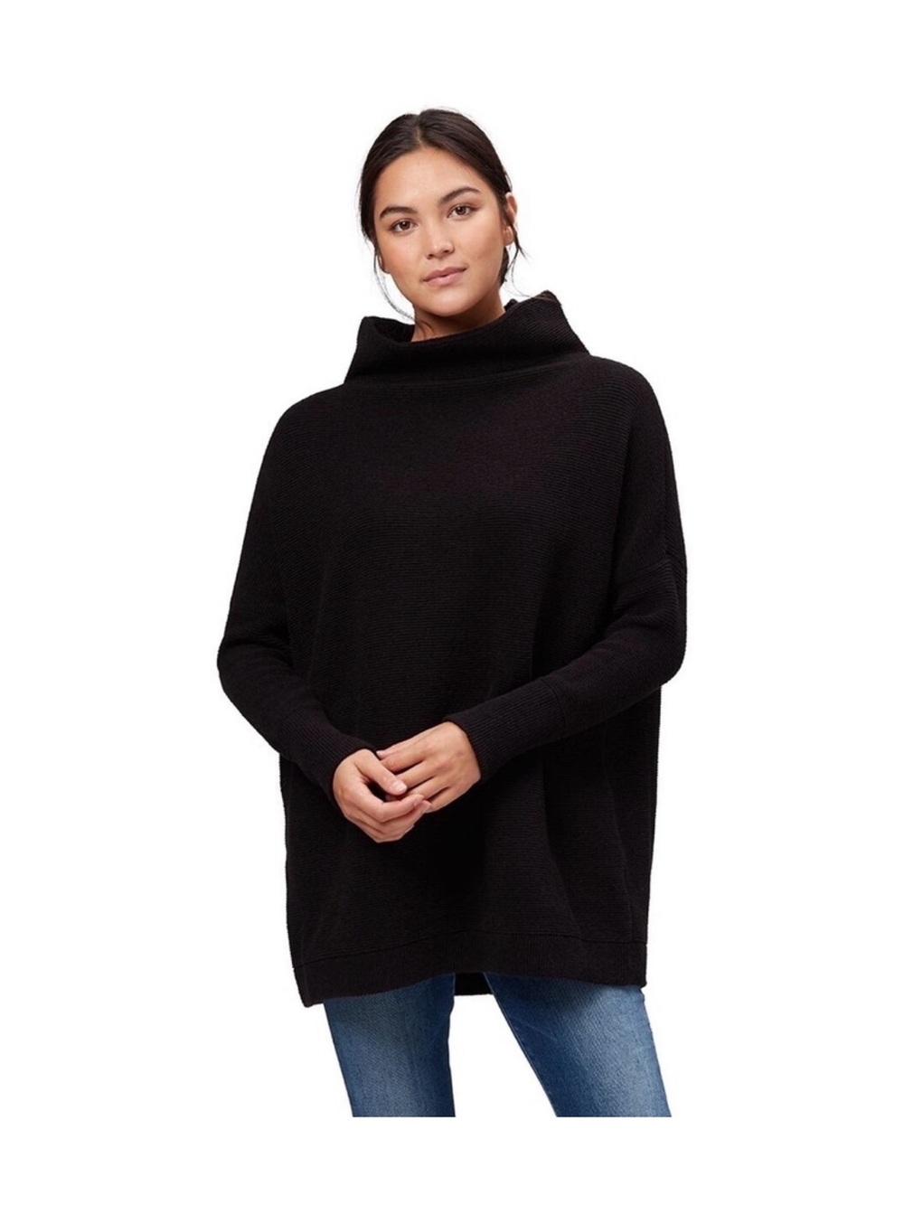 Free People Black Cowlneck Sweater size XS